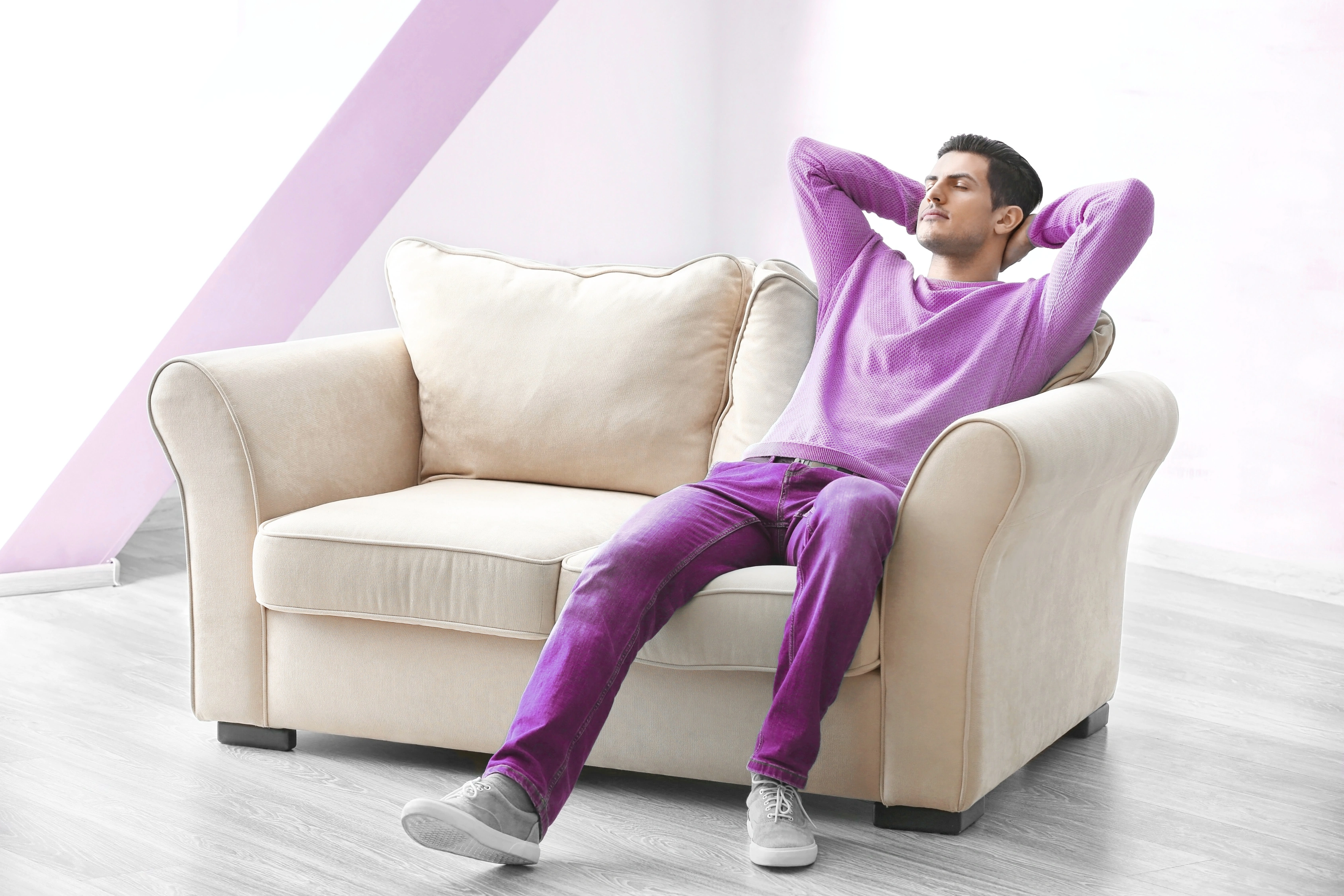Person relaxing at home, free from the hassle of returns